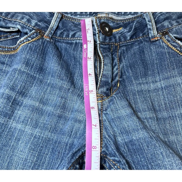 Aeropostale Capri Blue Jeans Womens Size 11/12 Denim Embroidered Pocket Summer - Picture 10 of 15